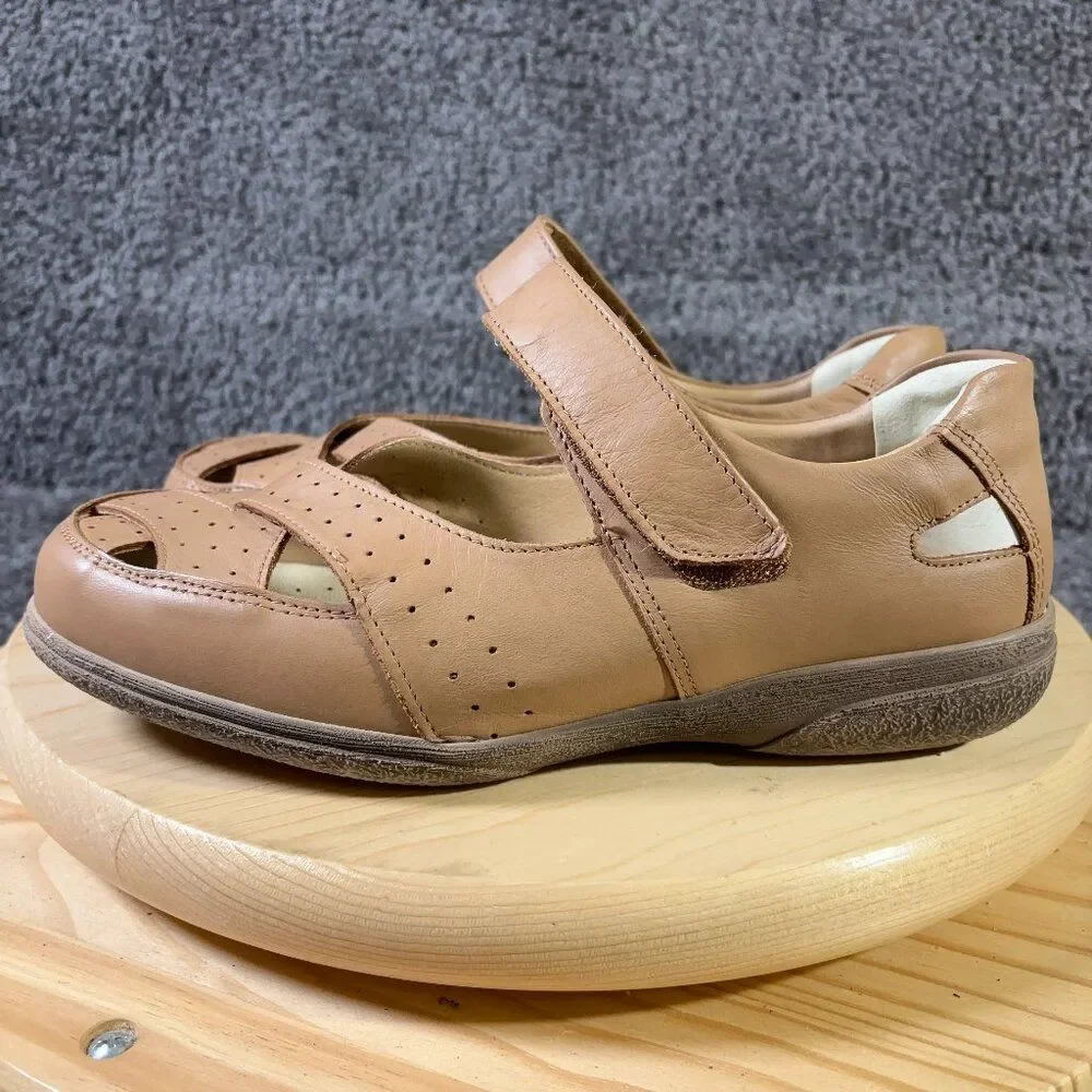 Cosyfeet Shelley Comfort Shoe Womens Size 10 Extra Wide 6E Leather Brown Loafer